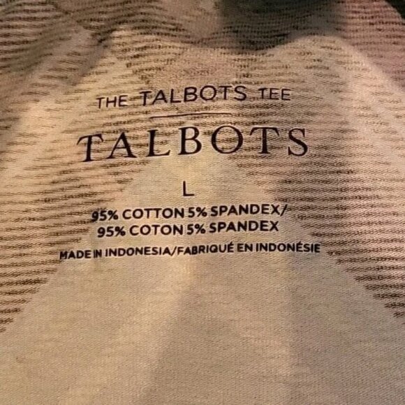 The Talbots Tee Large Turtleneck Plaid Green‎ Blue Long Sleeve EUC Large Cotton - Picture 7 of 8